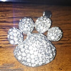 Sparkling Paw Print Pendant